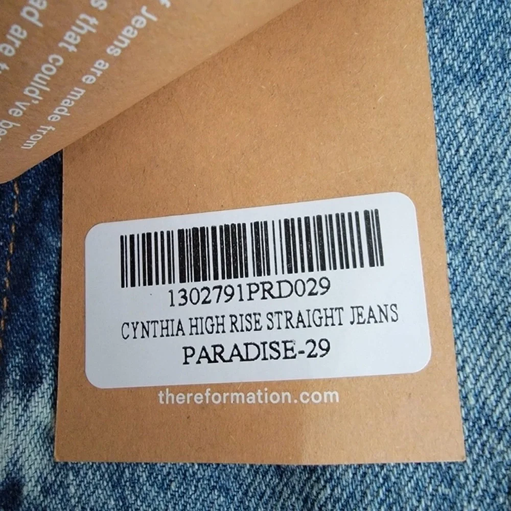 Reformation Cynthia High Rise Straight Jeans in Paradise size 29 NWT - Picture 8 of 8